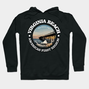 Vintage Virginia Beach Coastal US Ocean Virginia Beach Hoodie